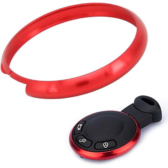 

Remote Key Ring, Key Fob Ring Mart Key Trim Remote Key Fob Ring Trim Aluminum Alloy Replacement,Key Fob Ring Cover Akozon Alu Red for Mini R55 R56