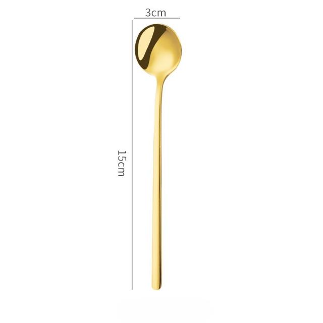 Long Handle Teaspoon Stainless Steel Rose Mixing Spoon Unusual for Dessert Honey Salad Tea Coffee Spoons Kitchen Bar Accessories