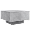 VidaXL Table Basse avec Lumières LED, Table d'Appoint, Bout de Canapé, Meuble de Salon Salle de Séjour, Moderne, Gris Béton 836577