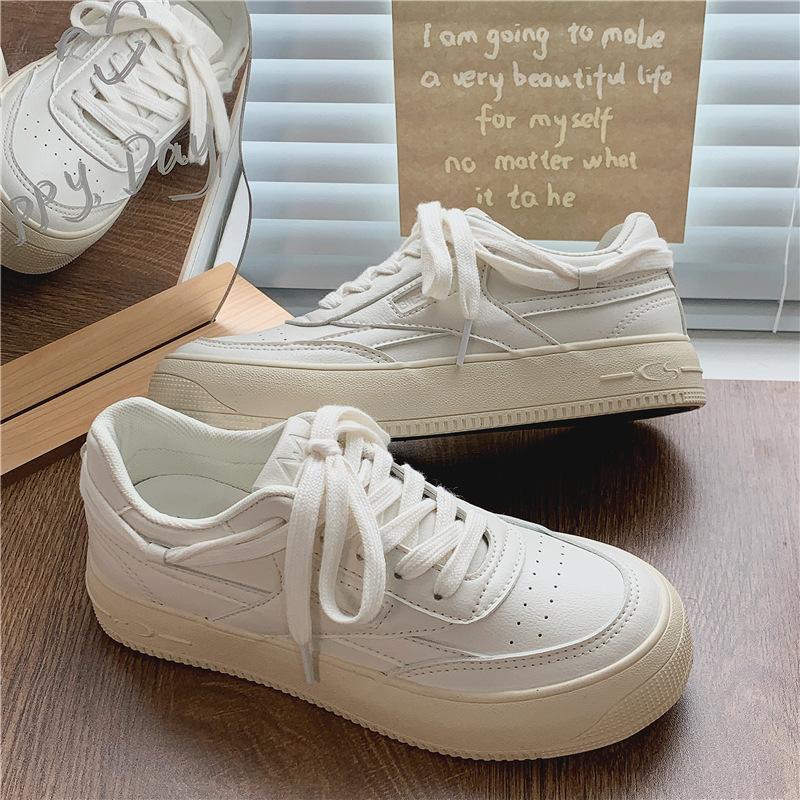 

2 autumn little white shoes female students flat low-top canvas shoes casual board shoes 35 грязно-белый