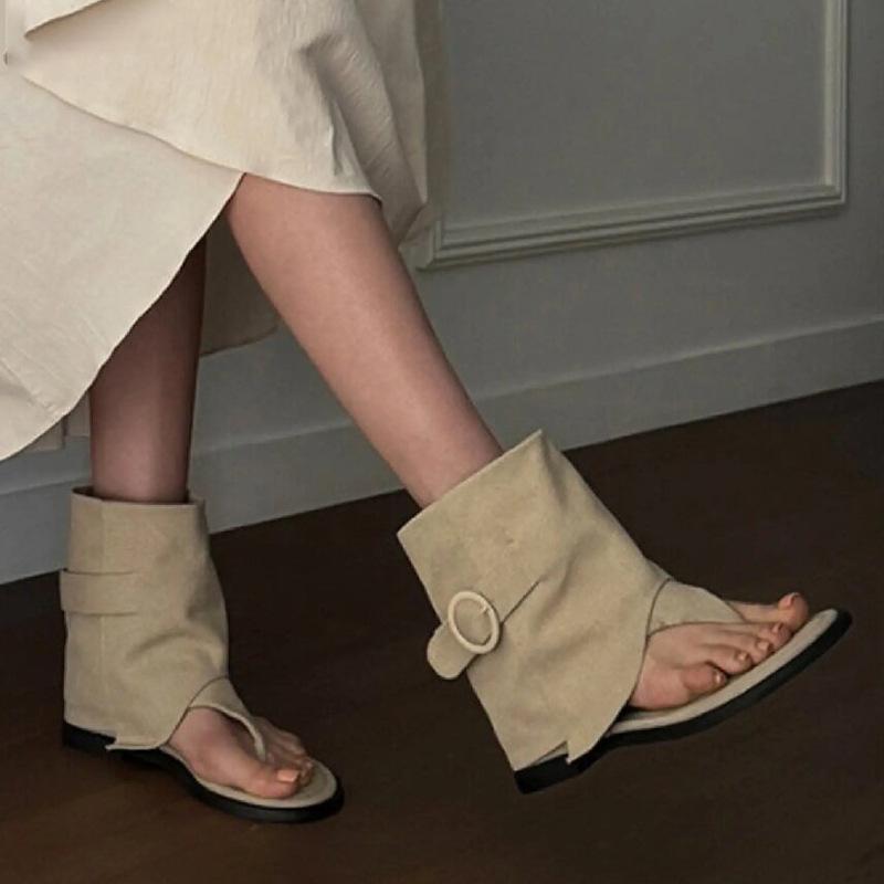 

Дондэмун, Южная Корея, новые туфли с открытым носком на низком каблуке из ткани, модные и для отдыха, летние брюки 2025 года, крутые ботинки, детские 35 хаки