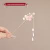 Haarnadel mit roter Blume und Quaste im chinesischen Stil für Damen