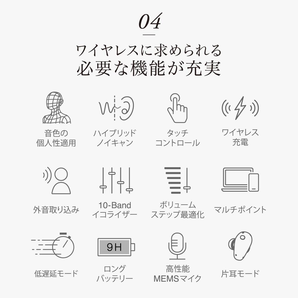 final TONALITE Bluetooth Wireless Earphones, Noise Cancelling, Multi-Point, Black, with DTAS Personalization Technology