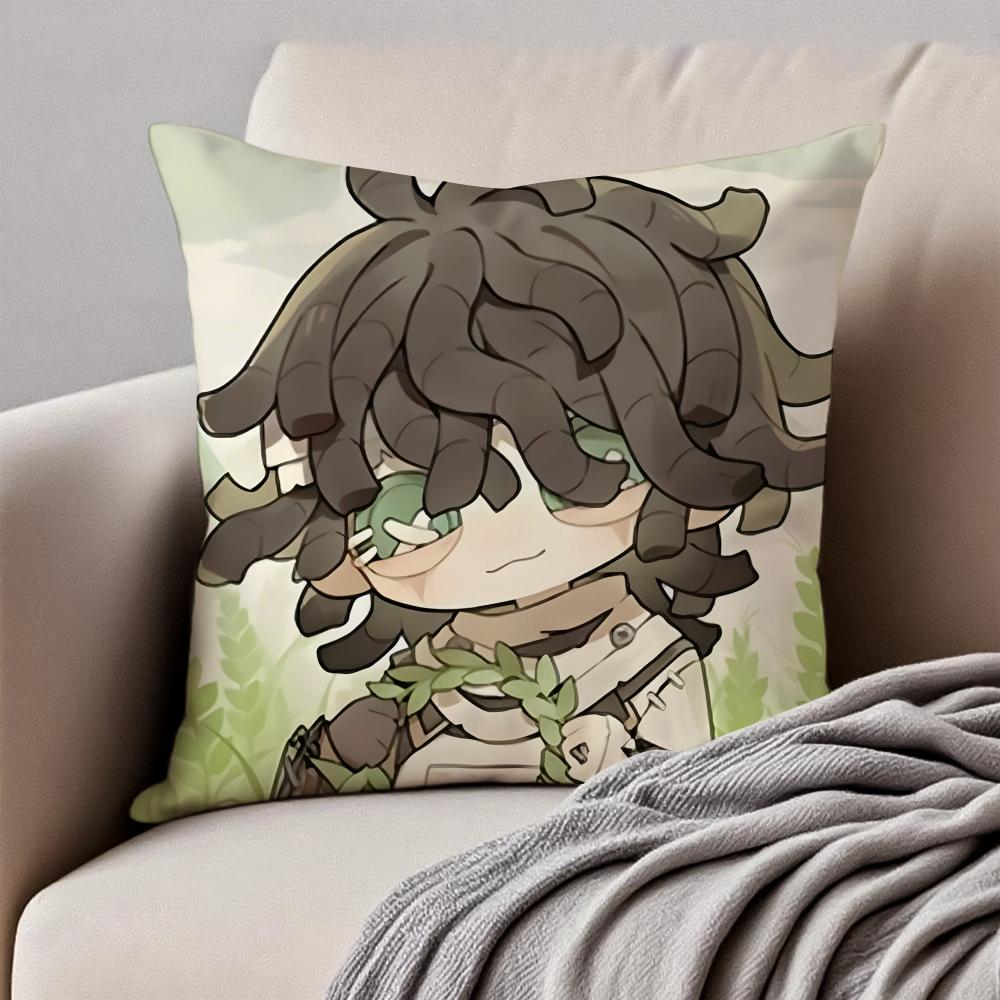 I-Identity V Memory Little Girl A-Alice Deross Cushion Cover Pillowcase Anti-Dustmite Invisible Zipper Short Plush Sofa Cushion