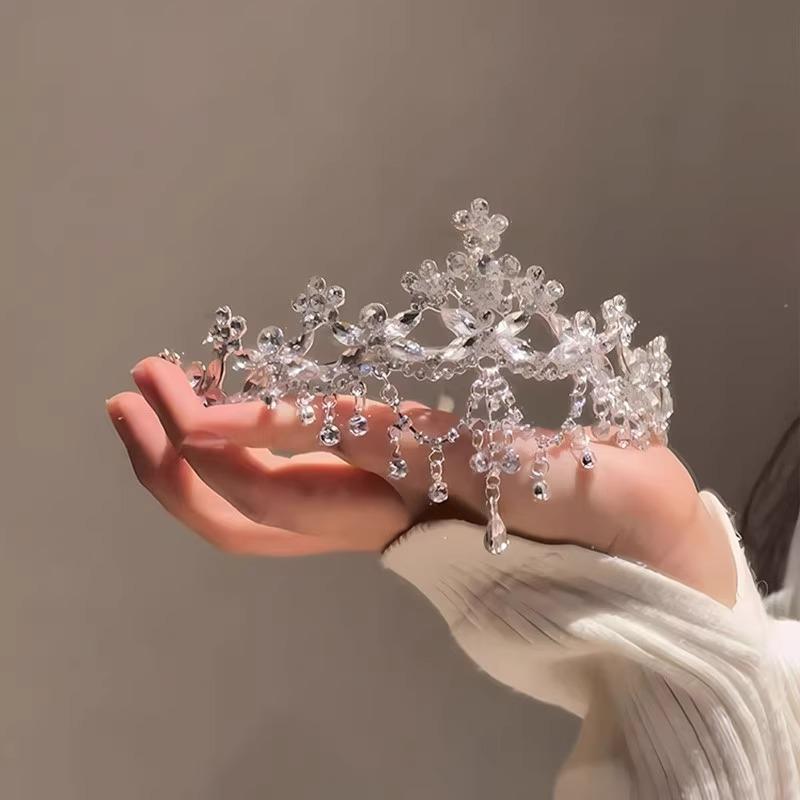 

Европейская и американская корона невесты, головной убор, сплав, инкрустированный водными бриллиантами и розовым кристаллом, аксессуары для свадебного платья, корона для волос