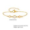 Pearl With Zirconia Beaded Bracelets for Women, Link Chain Bracelet,18k Gold Plated Stack Adjustable Jewelry