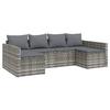 VidaXL Garden Lounge Set 2 Pcs with Cushions Grey Wicker 362344