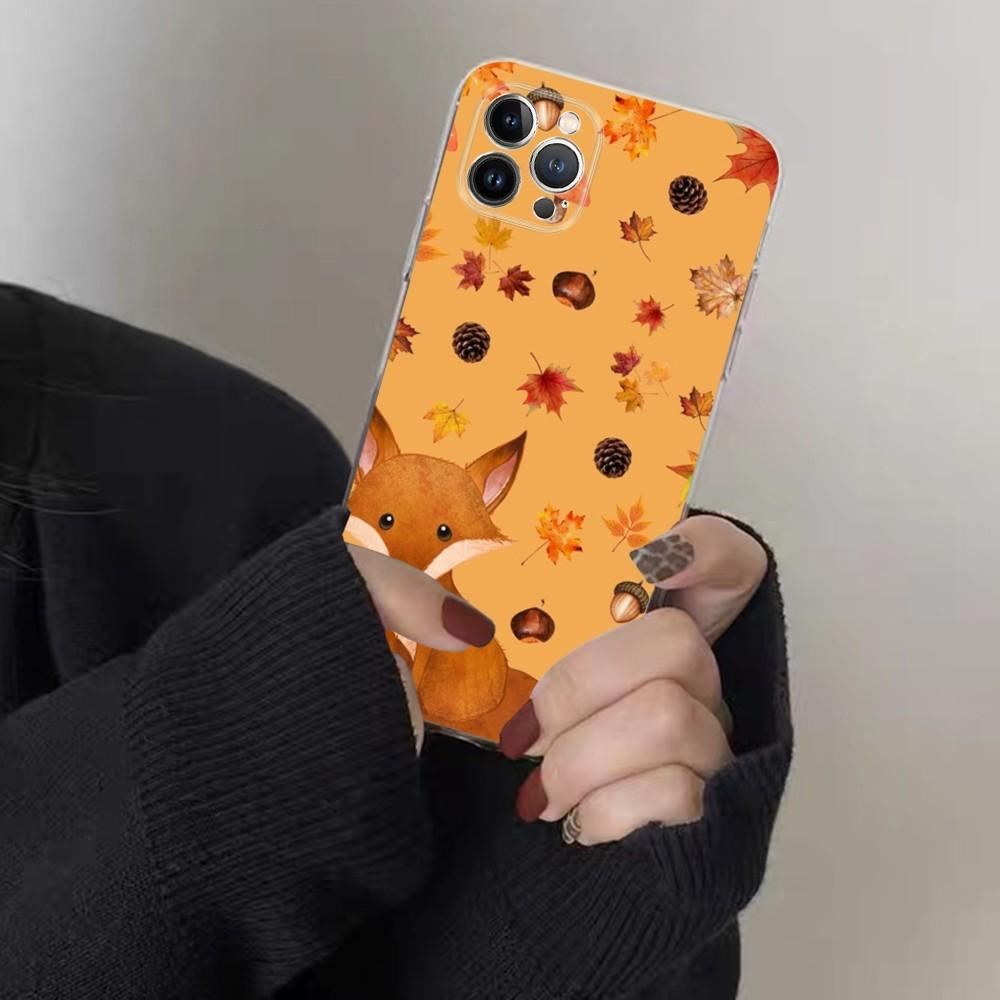 Autumn Leaves Pumpkin Phone Case For IPhone 15 8 7 6 6S Plus X SE 2020 XR XS 14 11 12 13 Mini Pro Max Mobile Case