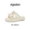 Augustine Platform Slippers Women's Outer Wear Summer 2025 New Bow with Skirt Seaside Beach Cool Slippers