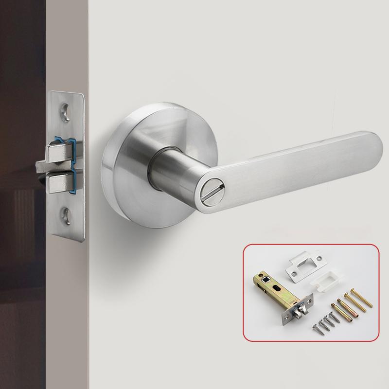 Door Handle Door Lock High-Grade Zinc Alloy Replacement Spherical Lock Bedroom Bathroom Three-Bar Door Lock Hardware