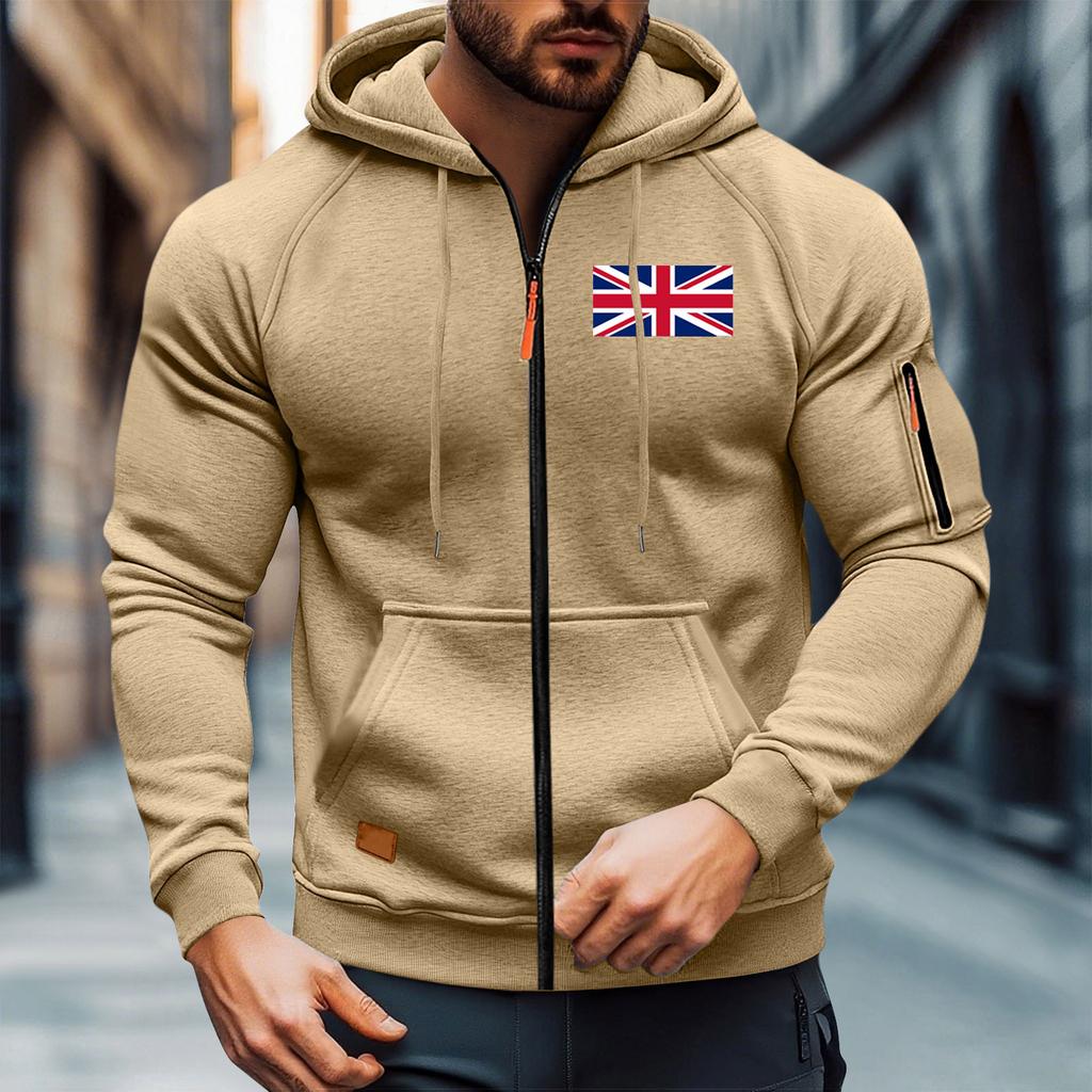 Pánský Volnočasový Dlouhý rukáv Zip Kapuce Mikina s kapucí Kabát Kapuce