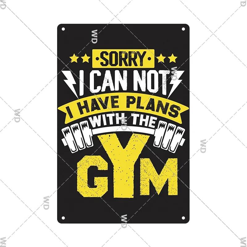 Gym Retro Metal Tin Sign Fitness Funny Vintage Iron Poster Exercise Motivation Quote Home Bar Pub Garage Man Cave Decor Gifts