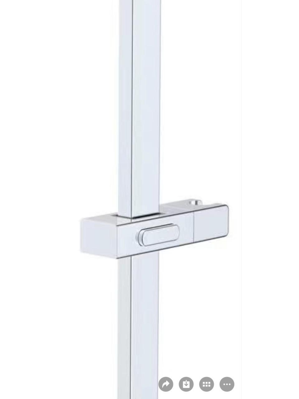 Black Adjustable Stainless Steel Shower Head Bracket with Rectangular Tube Slide Sleeve ABS Rectangular Shower Bracket / Standard