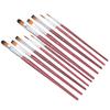 10pcs Artist Paint Brush Set Oil Acrylic Watercolor Gouache Painting Drawing Brush SetBurgundy