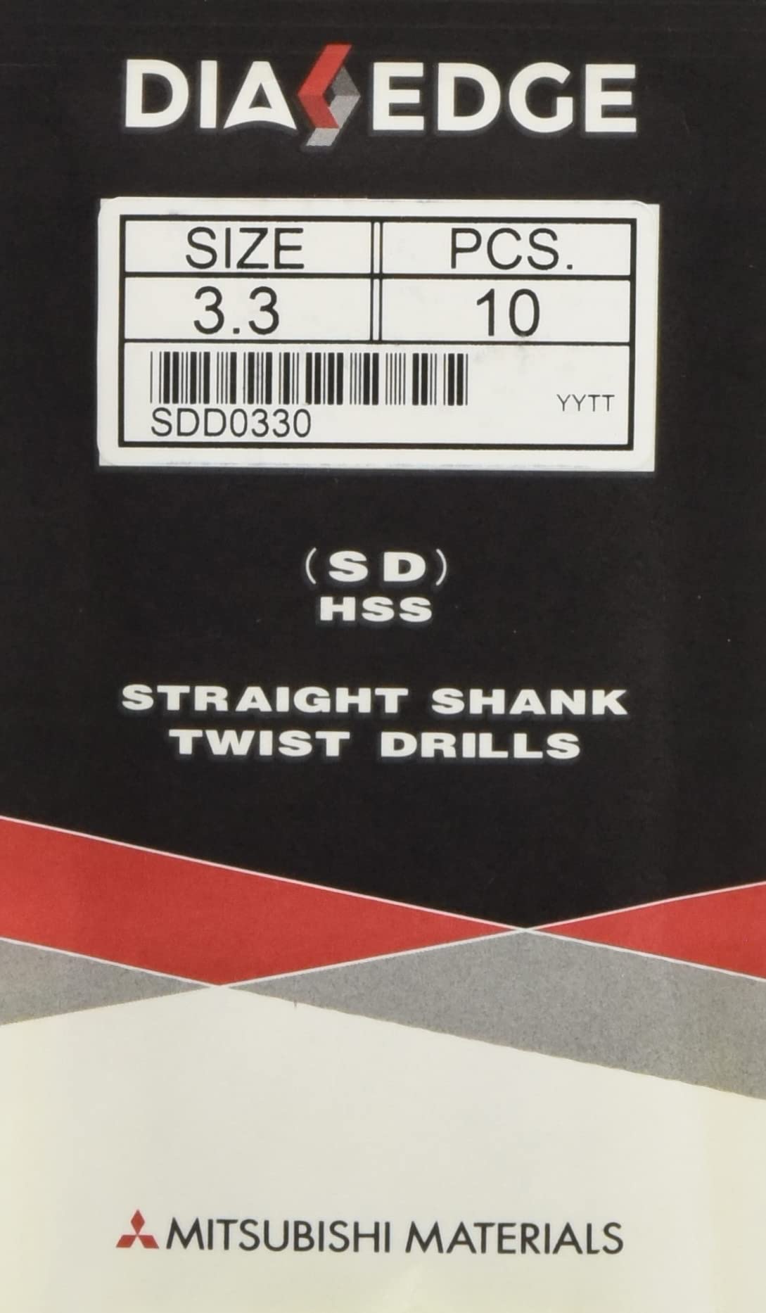 

Mitsubishi Materials High Speed Steel Drill for Ironworking SDD0330 of [Pack 10]