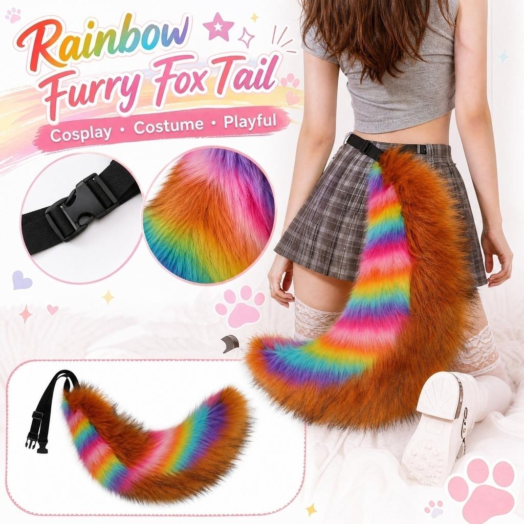 Plush Tail Cosplay Costume Accessory Prop for Halloween and Dress-Up Party