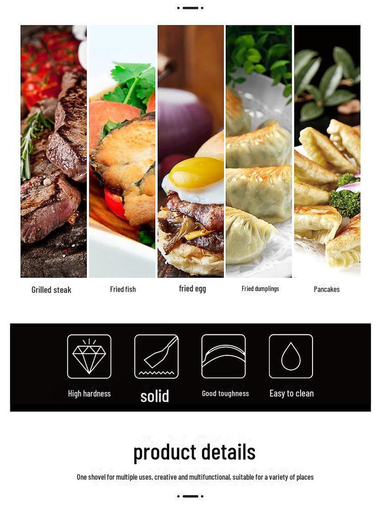 Large Stainless Steel Square Shovel with Wood Handle – Cooking, Steak, and Pancake Shovel