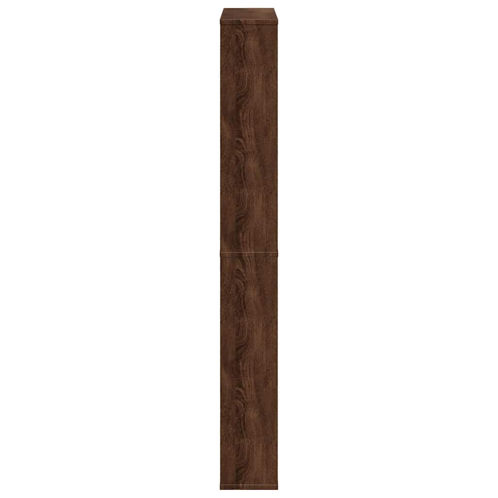 Shoe Cabinet with Mirror 4 Flip Down Compartments Brown Oak Effect 63 x 17 x 134 cm