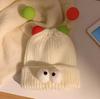 Style Hat Versatile Cute And Funny Big Eye Womens Warm Hatscaps Knitted