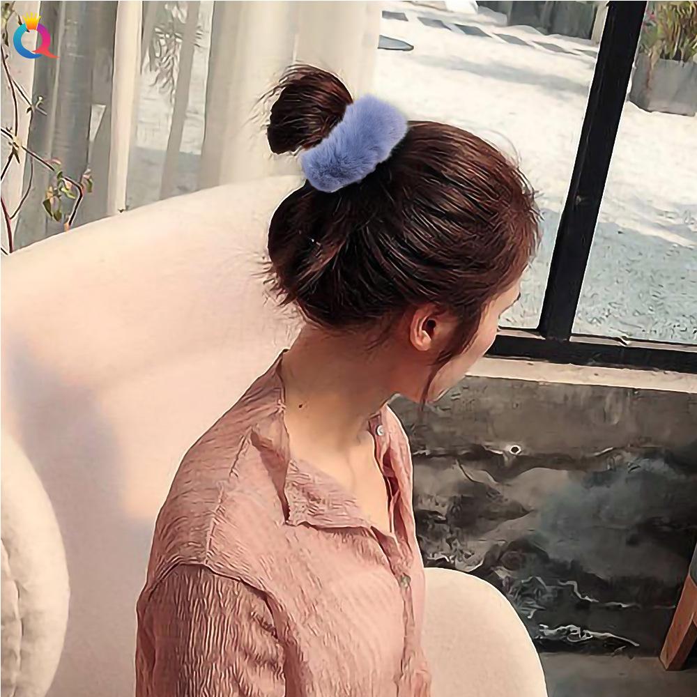 Herbst und Winter Weiche Bindekopf Imitation Kaninchenhaar Dickdarm Haarband Niedlich Flauschig Dickdarm Haaraccessoires