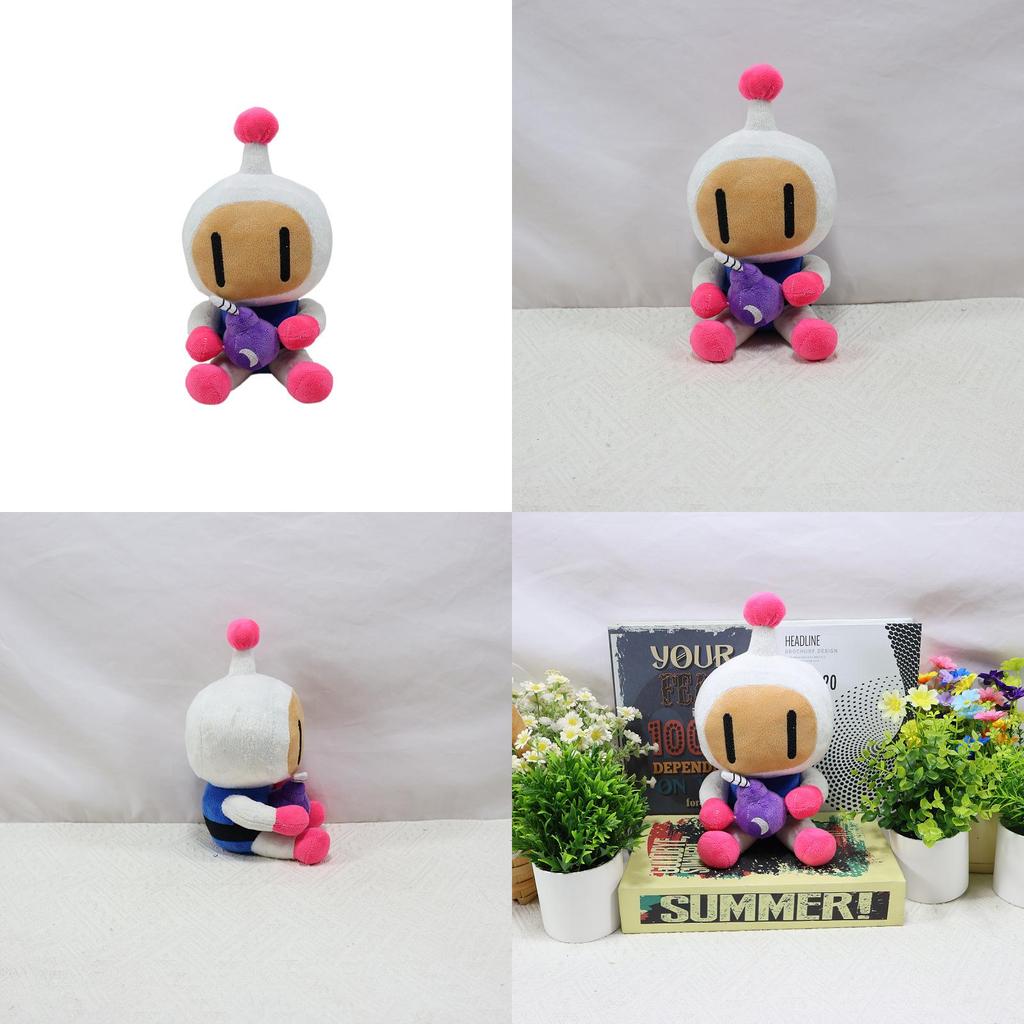 Adorable Bomberman Plush Toy Soft Coral Velvet Cartoon Character Doll For Collectors
