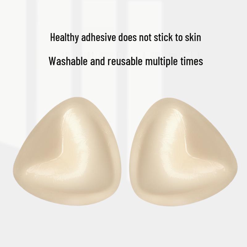 Inverted V Triangle Double-Sided Breast Pads: Adhesive, Thickened, Invisible Nipple Covers for Swimsuits.