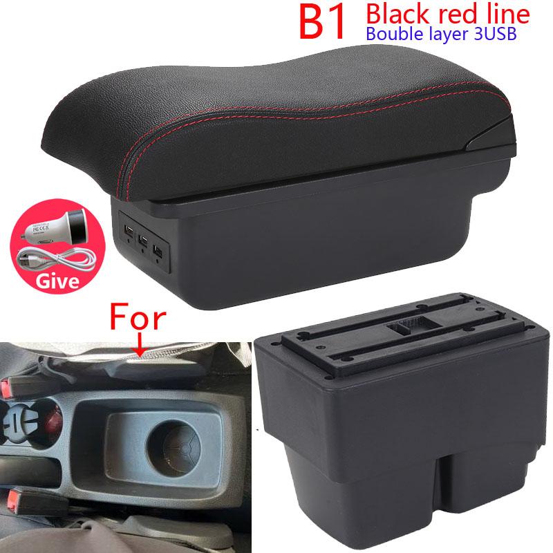 Pentru Ford Fiesta Cutie cotieră Pentru Ford Fiesta MK7 Cotieră auto 2009-2017 Cutie depozitare mașină piele cu suprafață curbată instalare ușoară