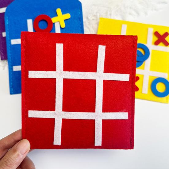 3/12/24 buc. Mini joc de masă din pâslă XO, jucărie educațională, puzzle pentru copii, băieți, fete, portabil, călătorie, 2 jucători, luptă, joc de masă strategică