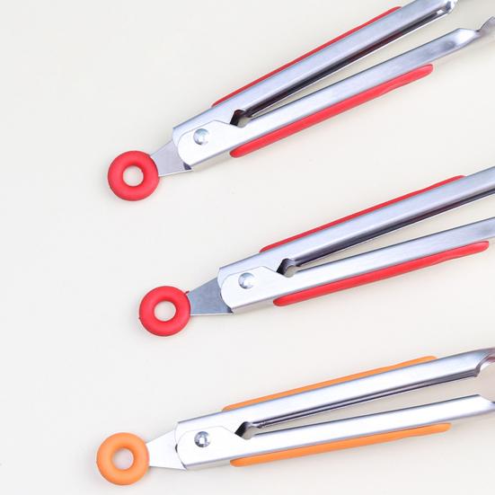 Szczypce do jedzenia ze stali nierdzewnej, szczypce do grillowania steków BBQ z silikonowymi końcówkami, szczypce do serwowania sałatek na przyjęcia bożonarodzeniowe, do użytku wewnątrz i na zewnątrz