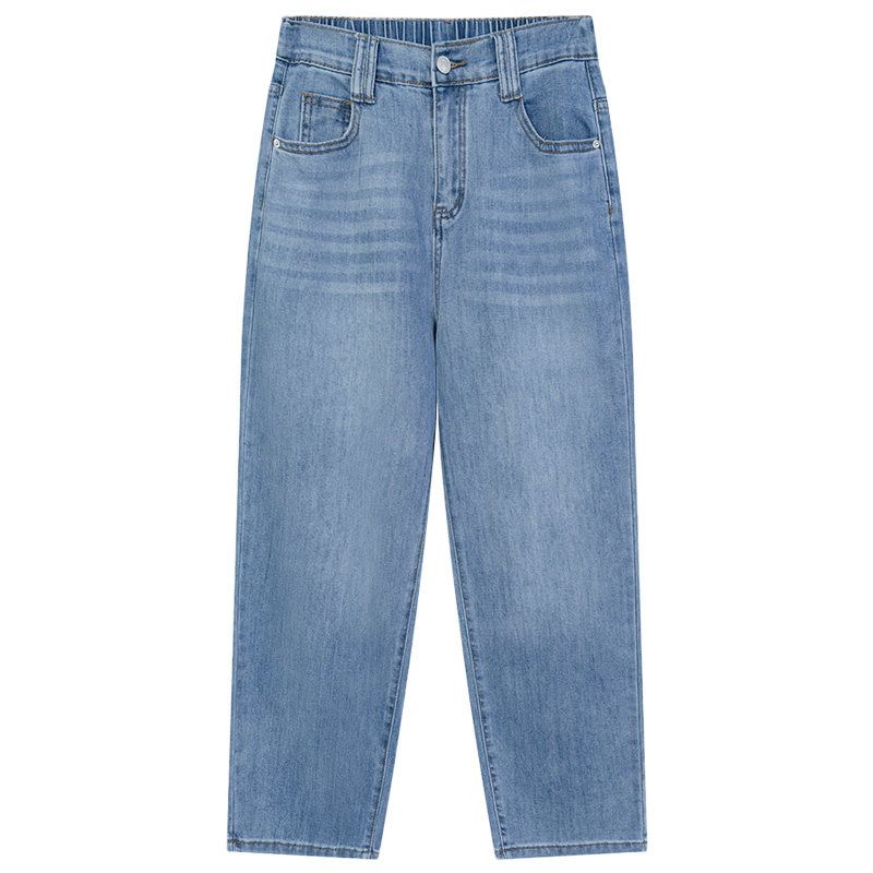 

Plus Size Ninth plus Size Plus Size Denim Female Spring & Fall New Arrival Plus Size Ladies High-End Loose and Elastic High Waist Harem Casual Pants Light Blue L
