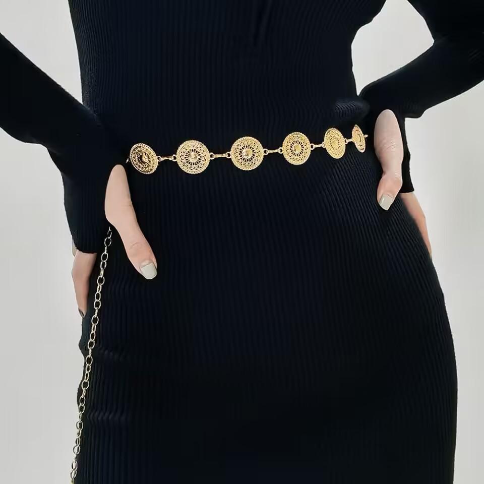 Adjustable Single Layer Metal Waist Chain for Women - European & American Style