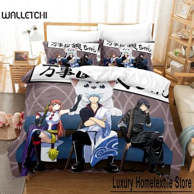 Anime GINTAMA Gintoki Bedding Set Boys Girls Twin Queen Size Duvet Cover Pillowcase Bed Kids Adult Home Textile Customizable
