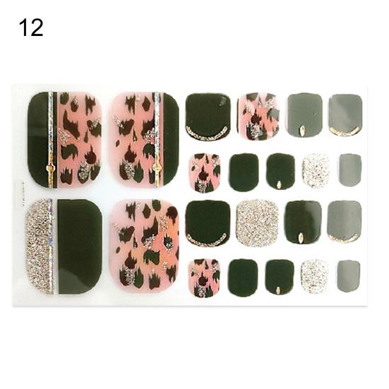 1 Set Nails Stickers Anti-scratch Breathable Eye-catching Fashionable Women Manicure Toenail Wraps Stickers for Girl