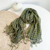 Pure Rain Dew Linen Primary Color Scarf Japanese And Korean Style Sunscreen Silk Scarf Thin Yarn Scarf