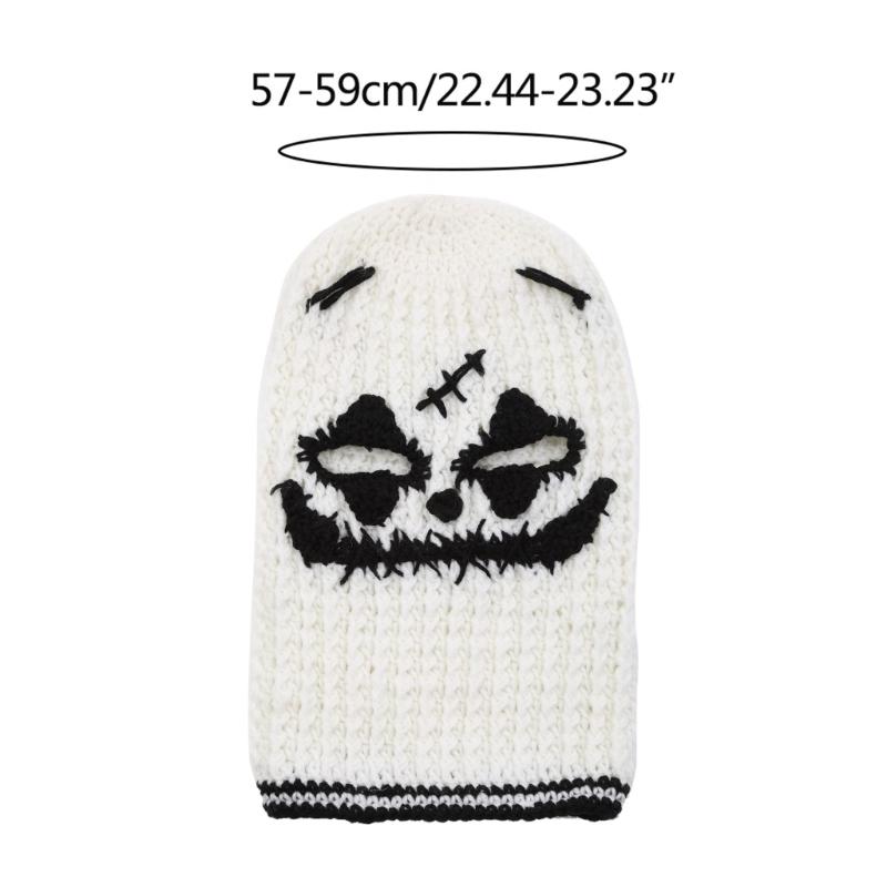 Fun Ghost Balaclava Men Costume Hats Halloween Gift Warm Soft Bucket Hat Halloween Gift Warm Soft Balaclava Hat