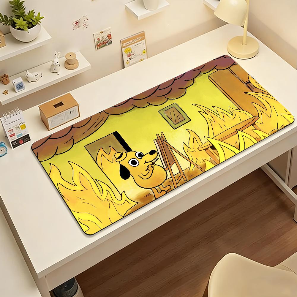 KC Green Fine Dog Mouse Pad Nonslip Locking Edge DeskMat PC Laptop Accessories Rubber Office Keyboard Large Game XXL carpet