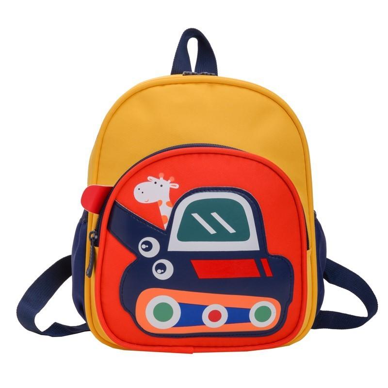 Backpack Cartoon Childrens With Excavator And Giraffe Print Design Daily For