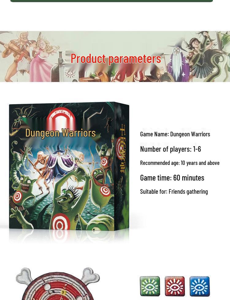 Dungeon Warriors: Team Adventure Dice Game for 1-6 Players