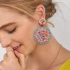 Vintage Doppelte Runde Saatperlen Hängeohrringe für Damen Schmuck Geschenk