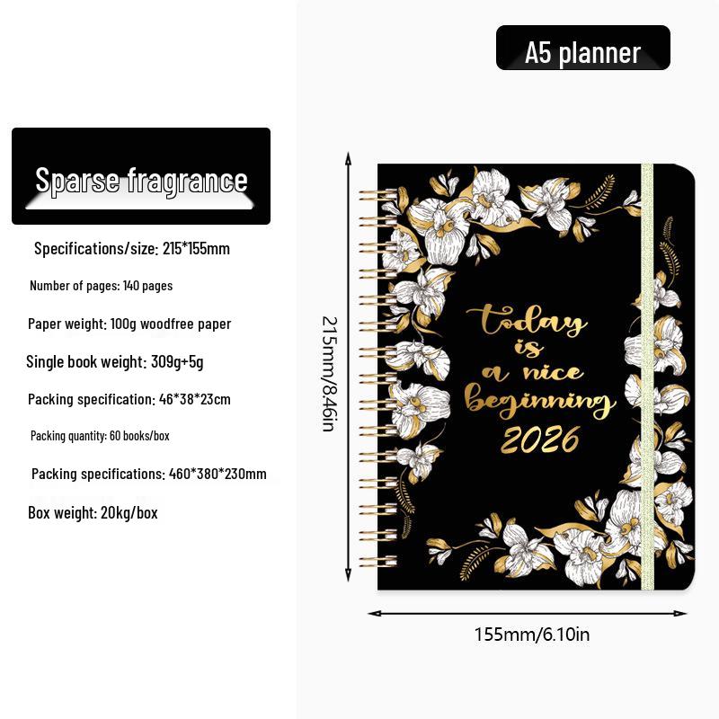 2026 English Student Weekly A5 Planner Coil Notebook