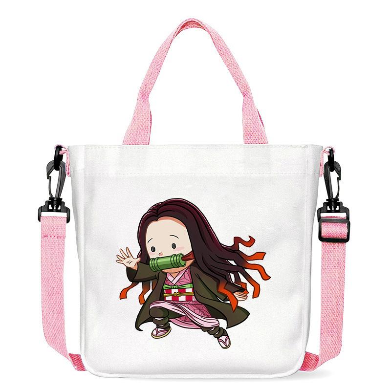 Japan cartoon comics Demon Slayer Print Shopping Canvas Bag Casual Handbag Women s Fashion Large Capacity Crossbody Bag 7562 KTB 23x23x5CM