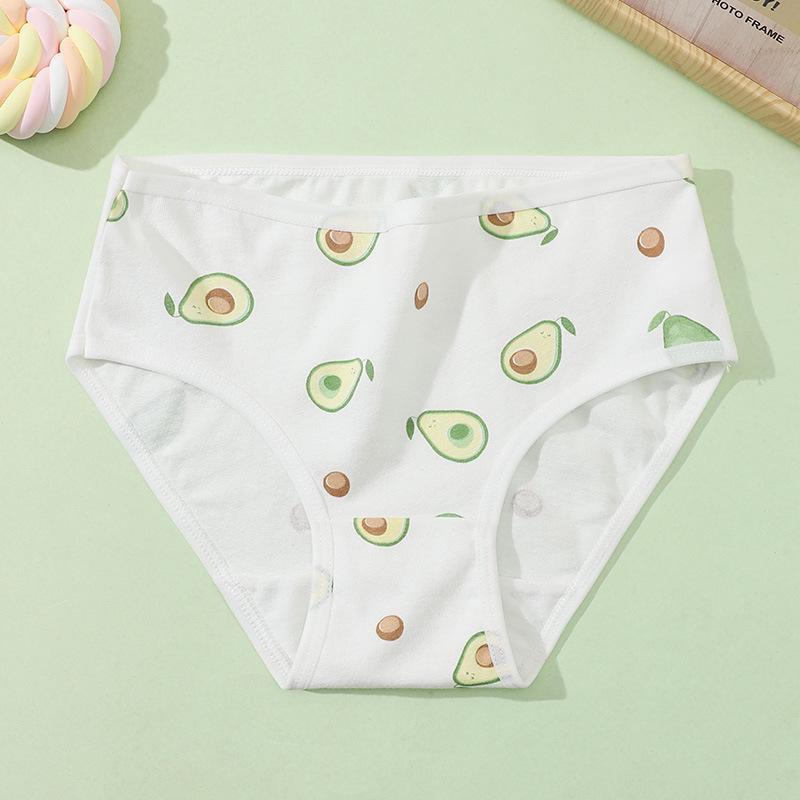Women's Mid-Waist Japanese Style Strawberry Cotton Underwear - Breathable and Comfortable