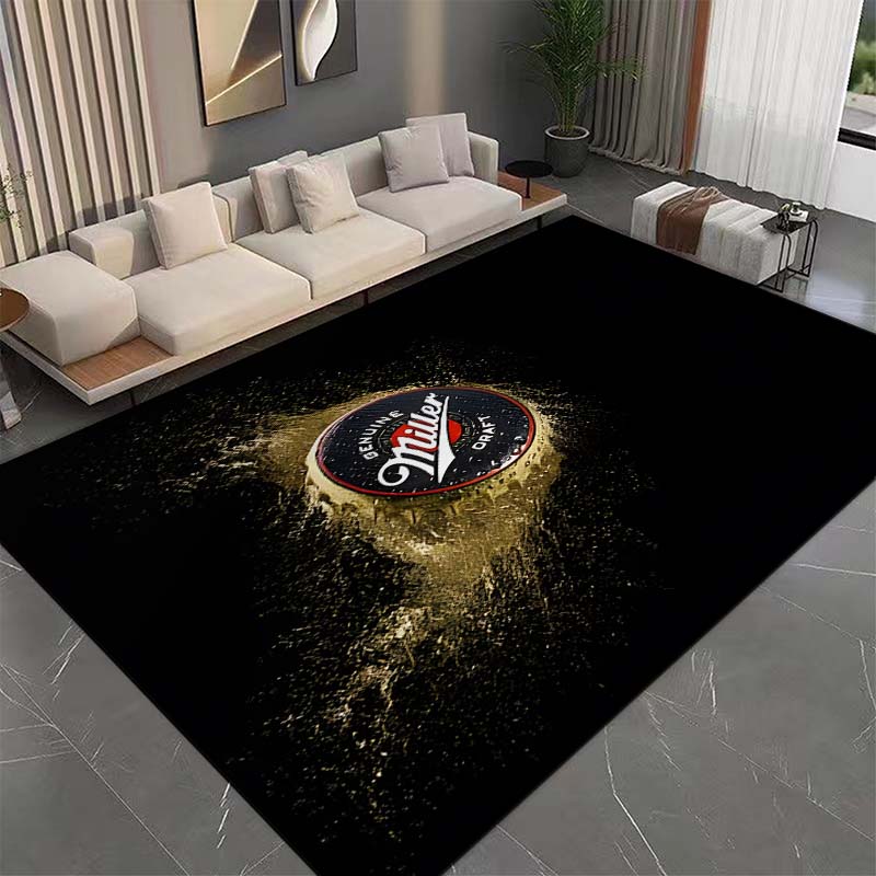 15 Size Genuine Draft M-Miller Pattern Rug Bedroom Living Room Bathroom Mat Creative Door Mat Area Rug Beer Bar Decor Carpets
