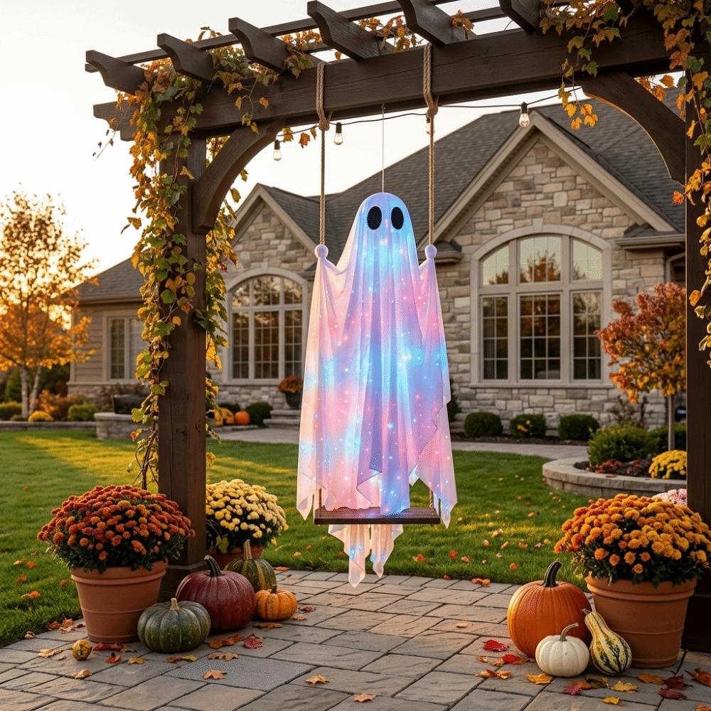 Light-Weight Hanging Hanging Ghost Ornaments Ghost Swing Set Tree Decoration