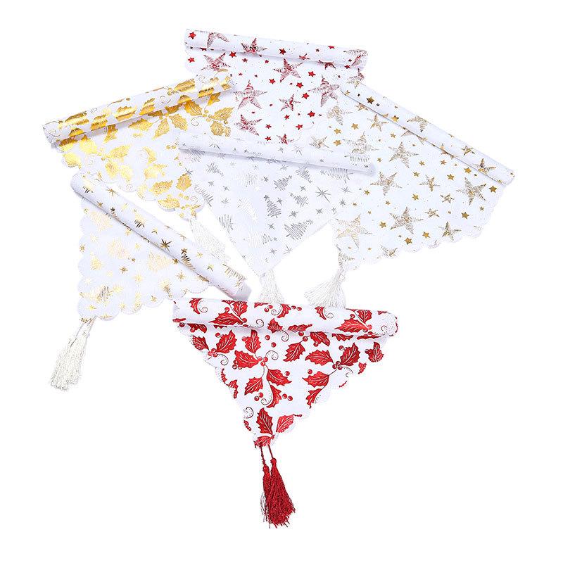 Julhemsinredning Bordsflagga Duk Juldekorationer Varm Guld Bordsflagga Hotell Köpcentrum Juldekoration