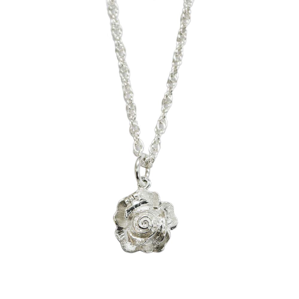 

Lucky Necklace Rose 40cm Chain Made in England [Silver Charm]