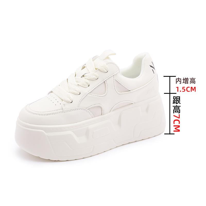 

Осенние новые кожаные женские туфли для студентов, увеличивающие внутреннюю высоту, маленькие белые туфли, женские, подходящие по цвету, универсальные, на платформе, повседневные туфли для детей 34 белый