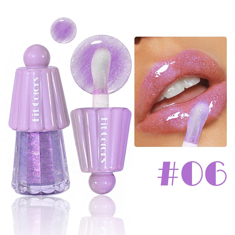 

6 цветов Перламутровый зеркальный блеск для губ Большая кисточка Увлажняющий блеск для губ Масло-желе Пудинг Блеск для губ 06