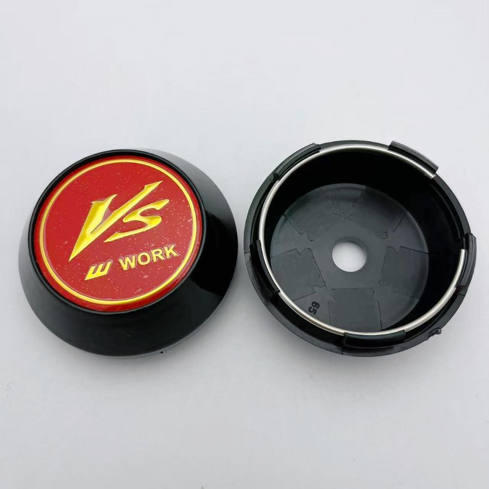 4pcs 60mm 64mm 65mm 68mm 69mm VS W Work Logo Emblem Car Wheel Center Caps High Cap Car Accessories for Wheels Hubcaps Rim Cover