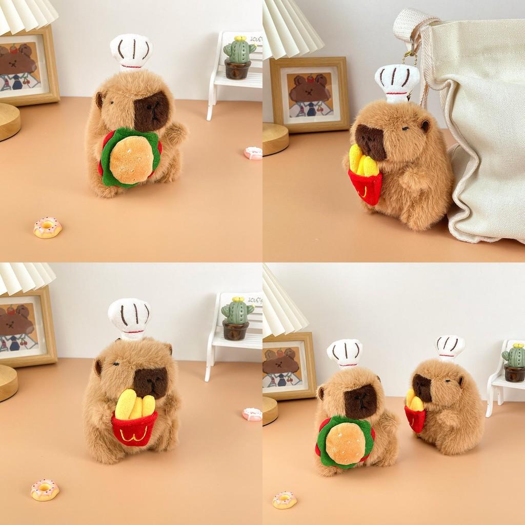 Capybara Cartoon Chef Plush Doll Children Toys Keychains Backpack Decoration
